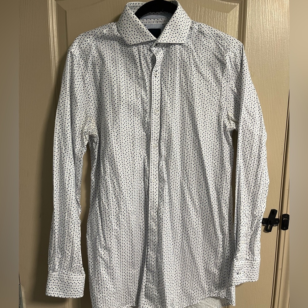 Daniel Hechter White Shirt with dark blue pattern